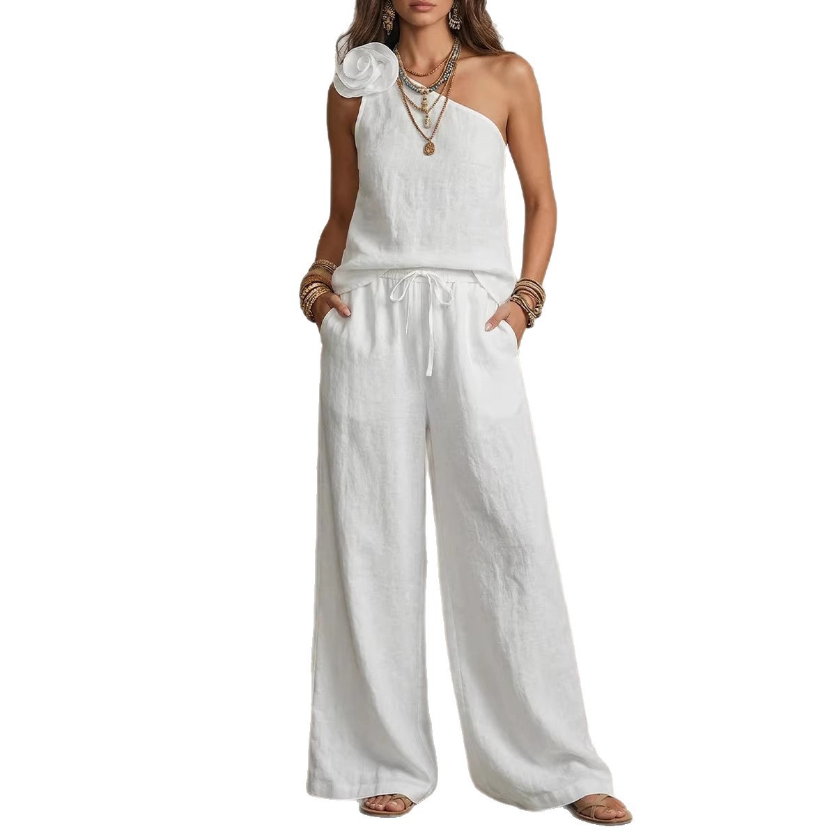 Sexy Urban-Style Loose-Fit Sleeveless Pantsuit - Image 8