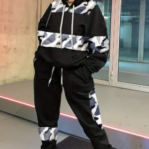 Women's Casual Street-Style Long-Sleeve Leopard-Print Pantsuit