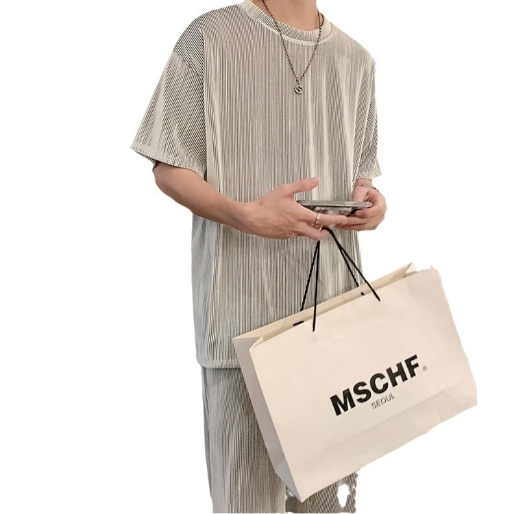 Men's Trendy Hong Kong-style Casual Viscose Short-sleeve Set - Image 6