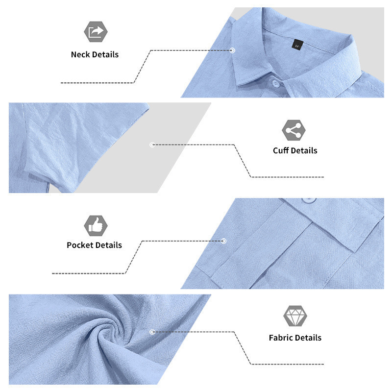 Men's Lapel Shirt And Multi-Pocket Shorts Set - Image 6