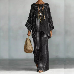 Women's Floral Print Linen Wide-Leg Two-Piece Set