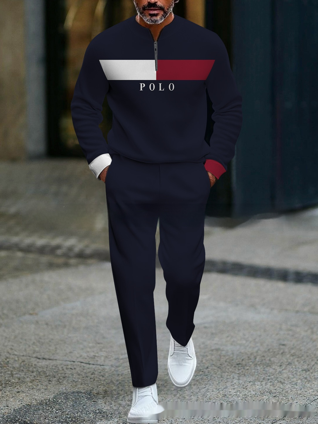 Casual Fashion Men's Long-Sleeve Pants Set - Image 10