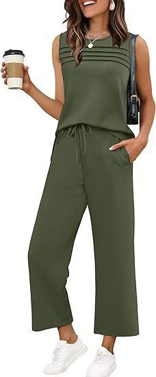Womens Pleated Vest Top Two-Piece Set - Image 8