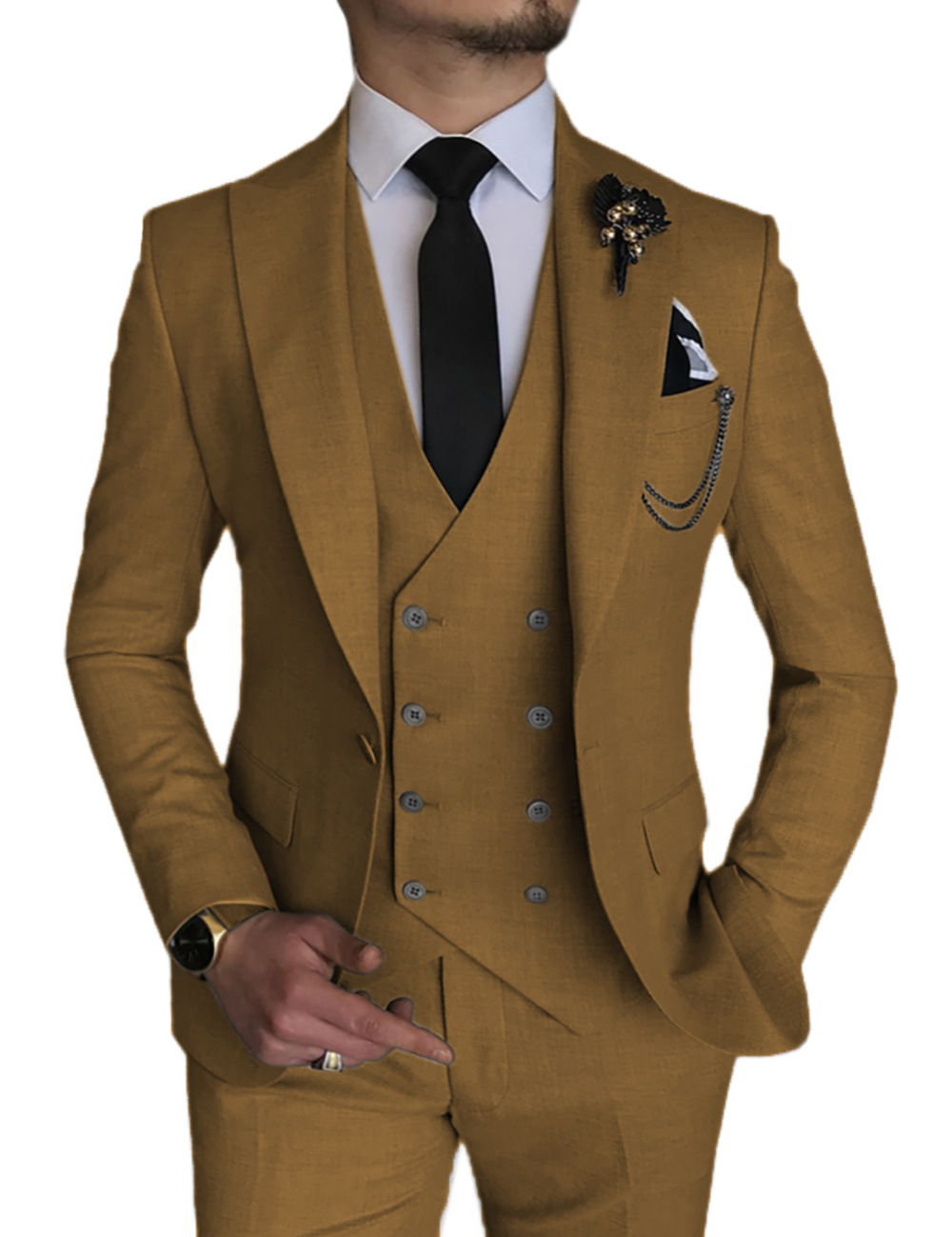 Men's Fashionable Casual Business Three-Piece Suit - Image 4