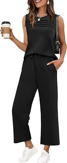 Womens Pleated Vest Top Two-Piece Set - Image 6