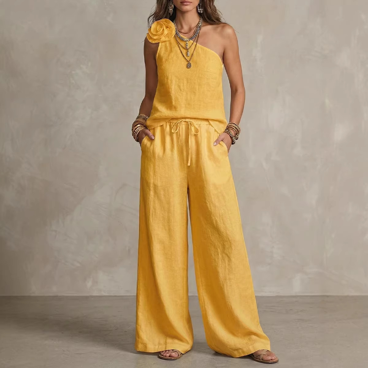 Sexy Urban-Style Loose-Fit Sleeveless Pantsuit - Image 2