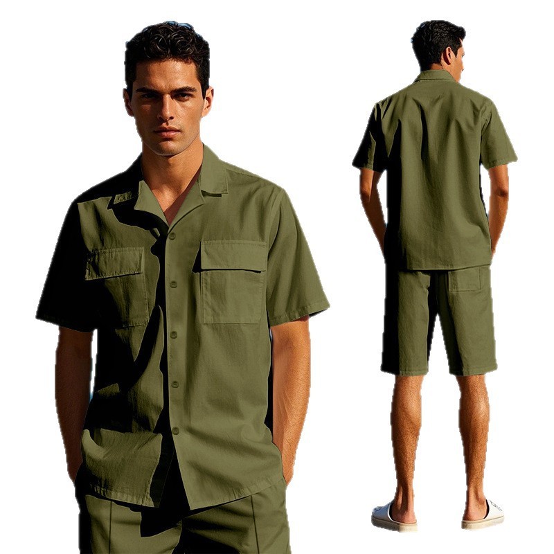 Solid Color Men's Sportswear Suit - Image 7