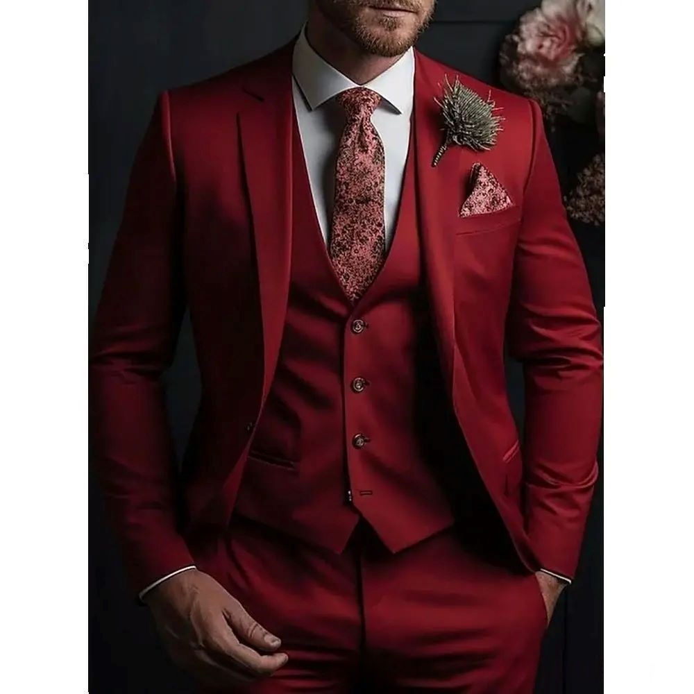 Men's Fashionable Casual Slim-Fit Three-Piece Suit - Image 10