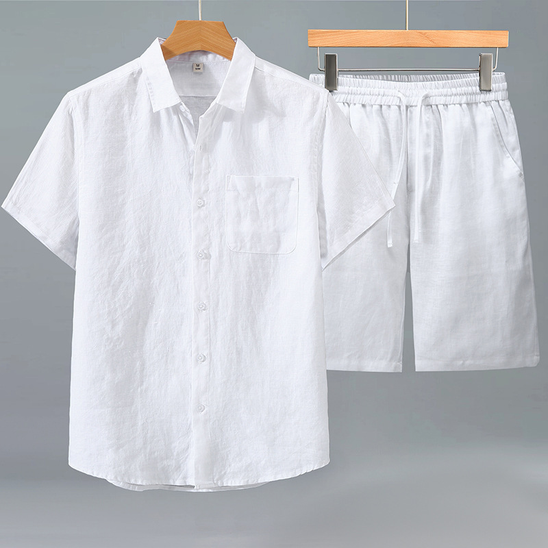 Linen Shirt Men's Short-sleeve Suit - Image 8