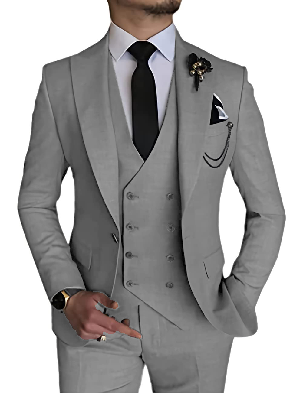 Men's Fashionable Casual Business Three-Piece Suit - Image 7