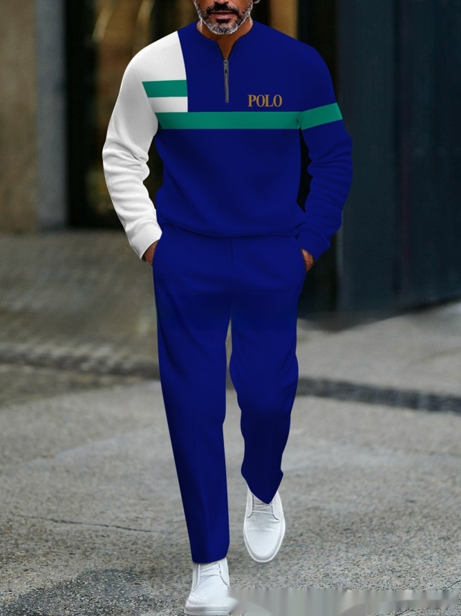 Casual Fashion Men's Long-Sleeve Pants Set - Image 9