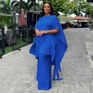 Set Stylish Shawl-Style Top And Workwear Wide-Leg Pants