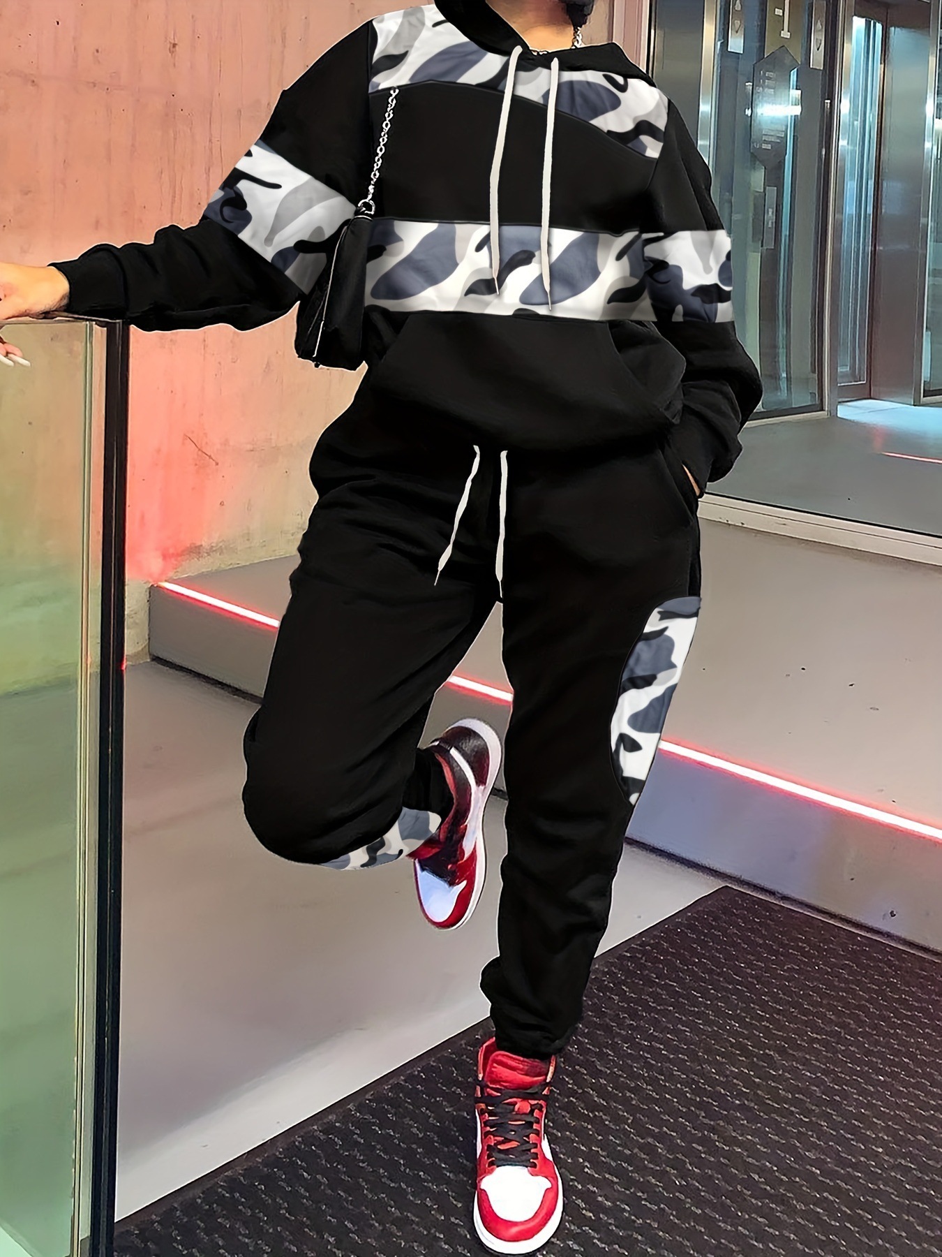 Women's Casual Street-Style Long-Sleeve Leopard-Print Pantsuit - Image 9