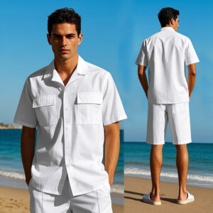 Solid Color Men's Sportswear Suit