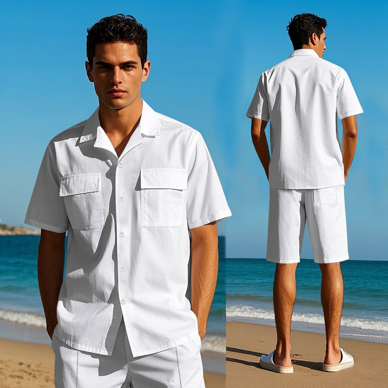 Solid Color Men's Sportswear Suit