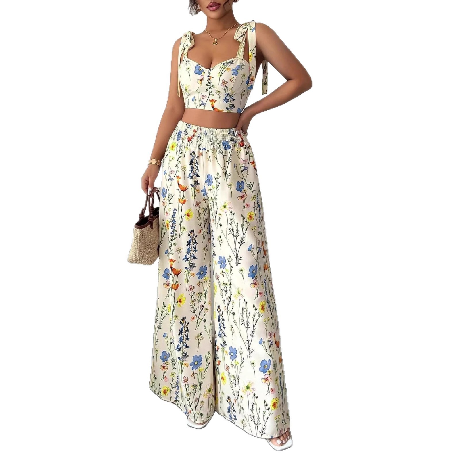 Printed Camisole Womens Top And Pants Set - Image 3