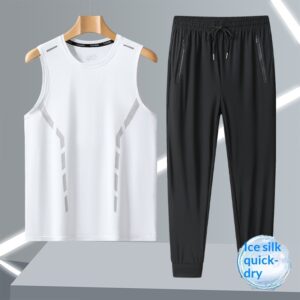 Men's Fashionable Breathable Crew-Neck Sleeveless Vest Set