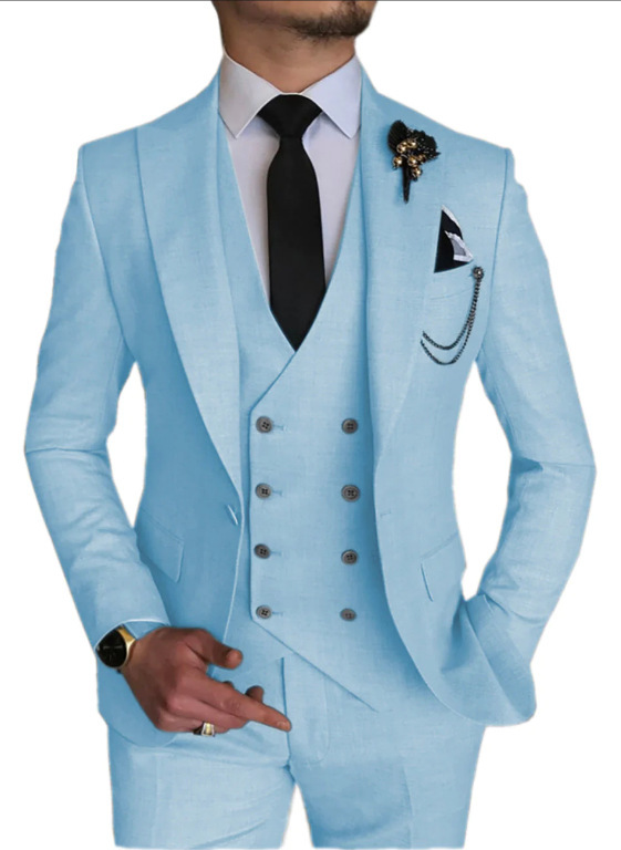 Men's Fashionable Casual Business Three-Piece Suit - Image 3