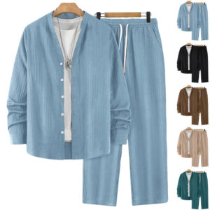 Solid-color Men's Casual Sport Two-piece Set