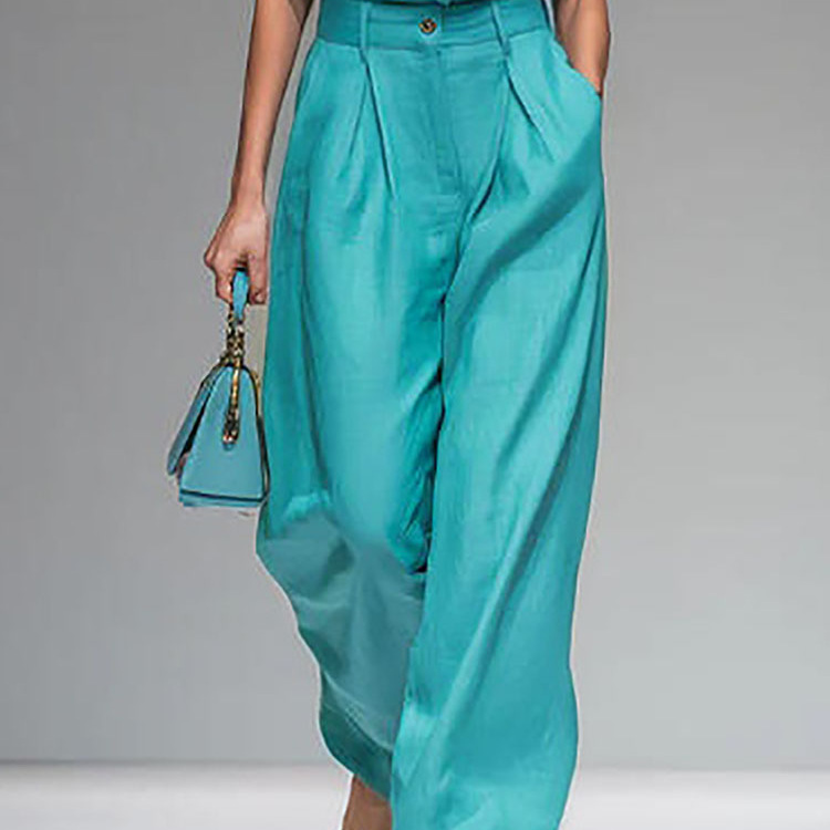 Sleeveless Vest And Wide-leg Pants Set For Women - Image 2