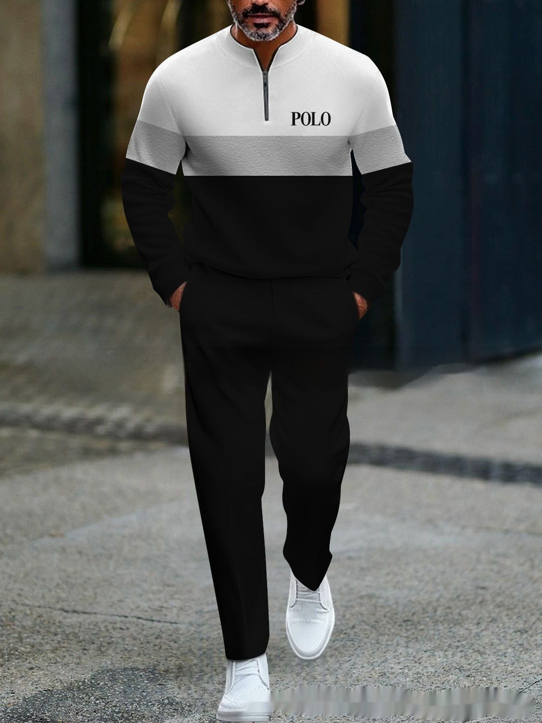 Casual Fashion Men's Long-Sleeve Pants Set - Image 6