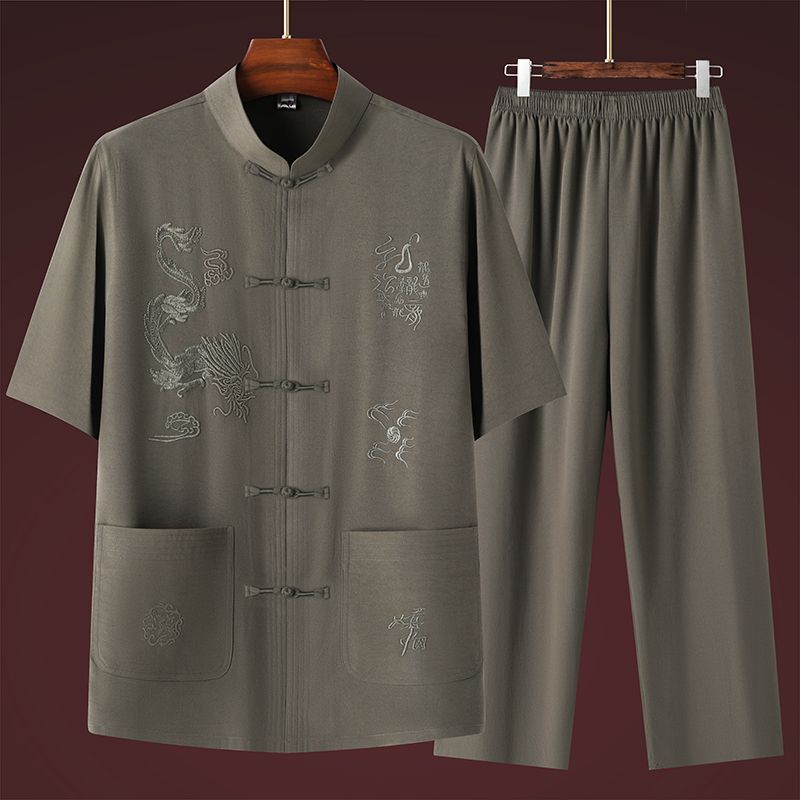 Men's Thin Casual New Chinese-style Short-sleeve Suit - Image 4