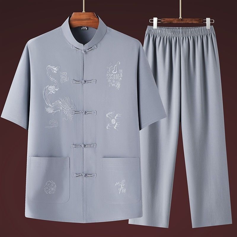 Men's Thin Casual New Chinese-style Short-sleeve Suit - Image 3
