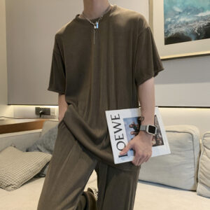 Men's Trendy Hong Kong-style Casual Viscose Short-sleeve Set