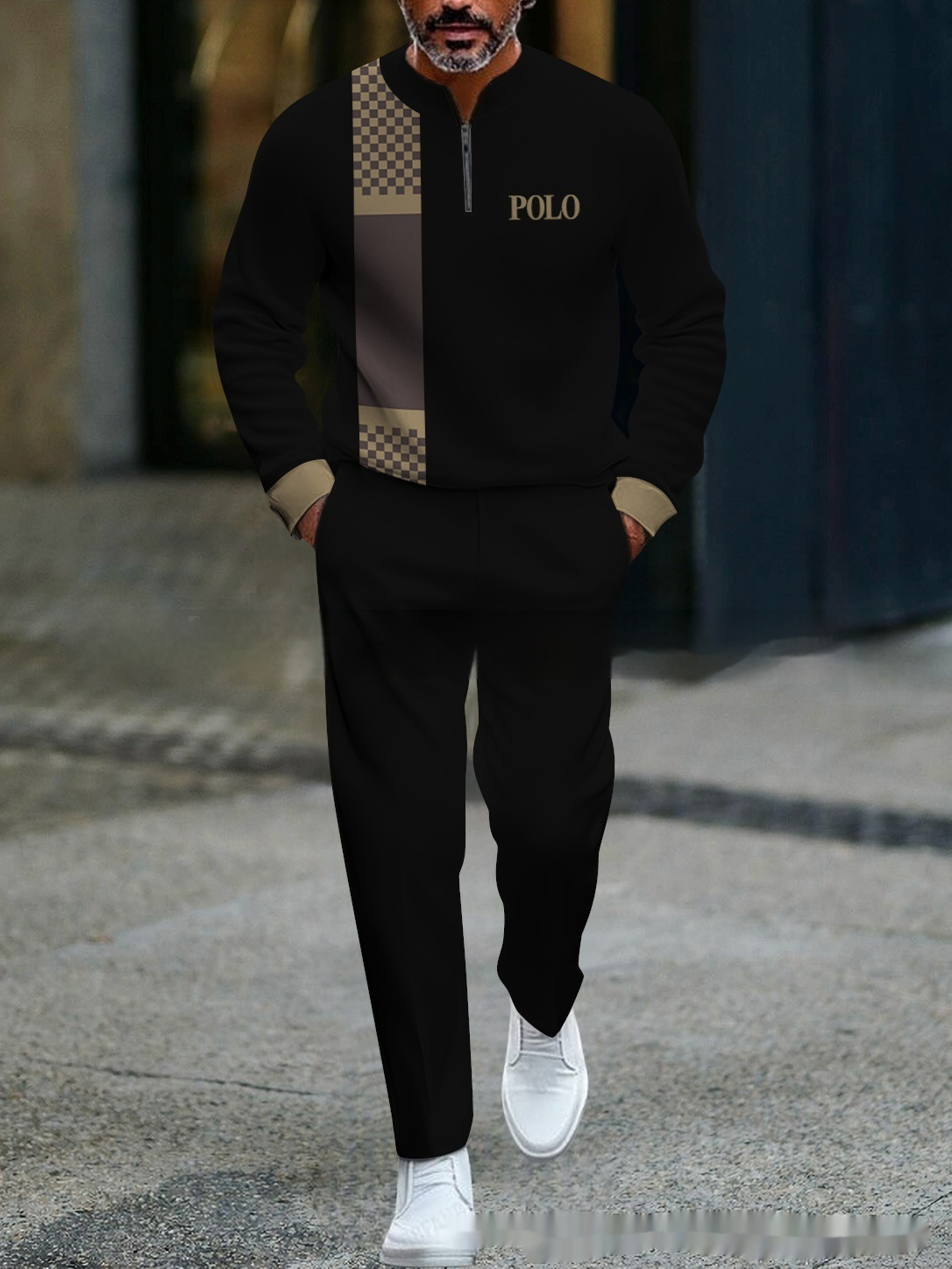 Casual Fashion Men's Long-Sleeve Pants Set - Image 4