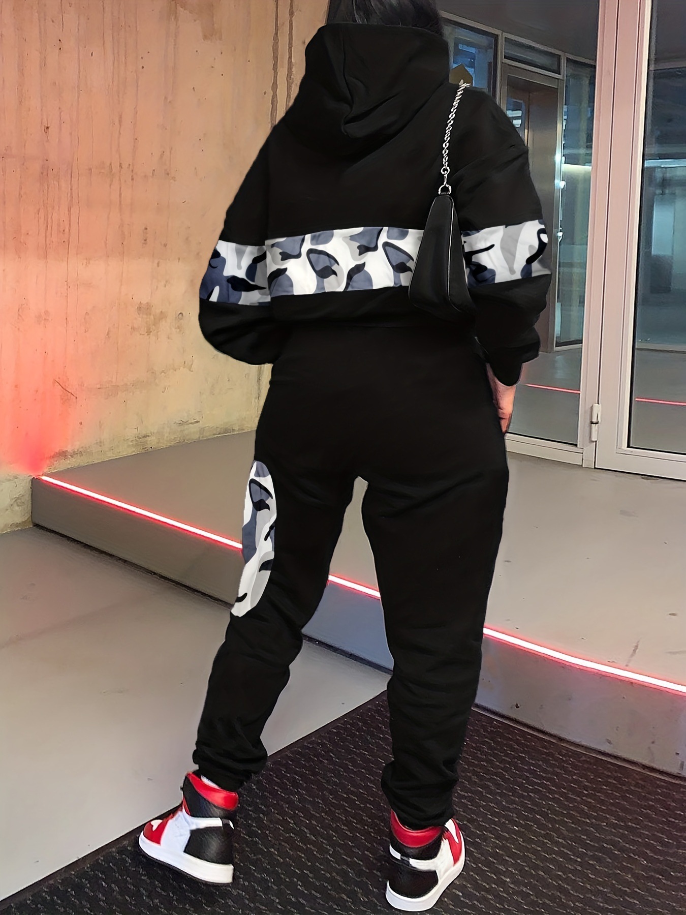 Women's Casual Street-Style Long-Sleeve Leopard-Print Pantsuit - Image 3