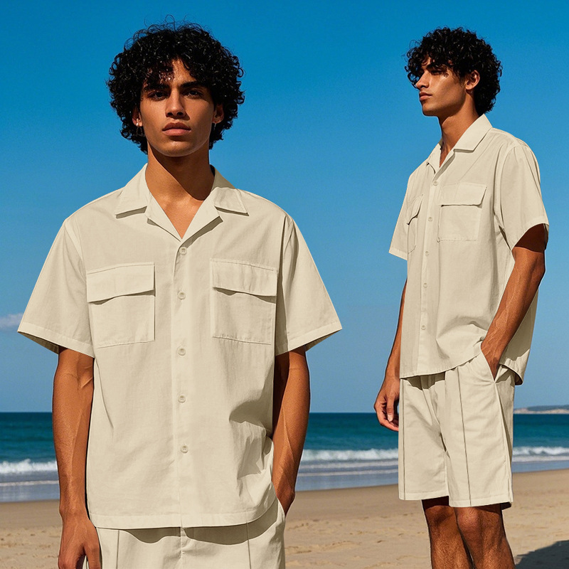 Solid Color Men's Sportswear Suit - Image 4