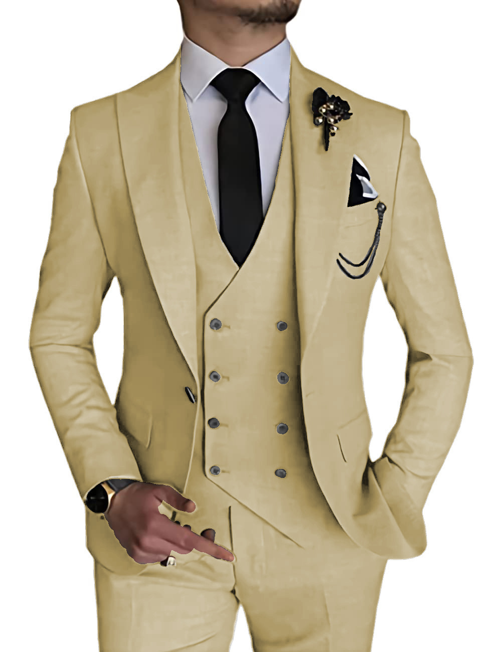 Men's Fashionable Casual Business Three-Piece Suit - Image 8