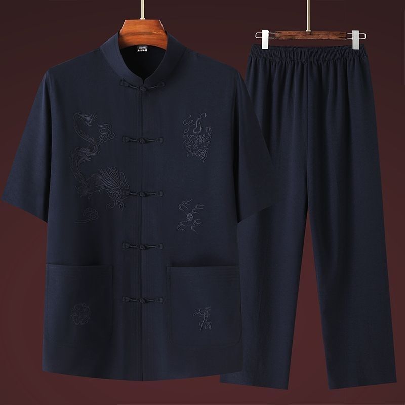 Men's Thin Casual New Chinese-style Short-sleeve Suit - Image 8