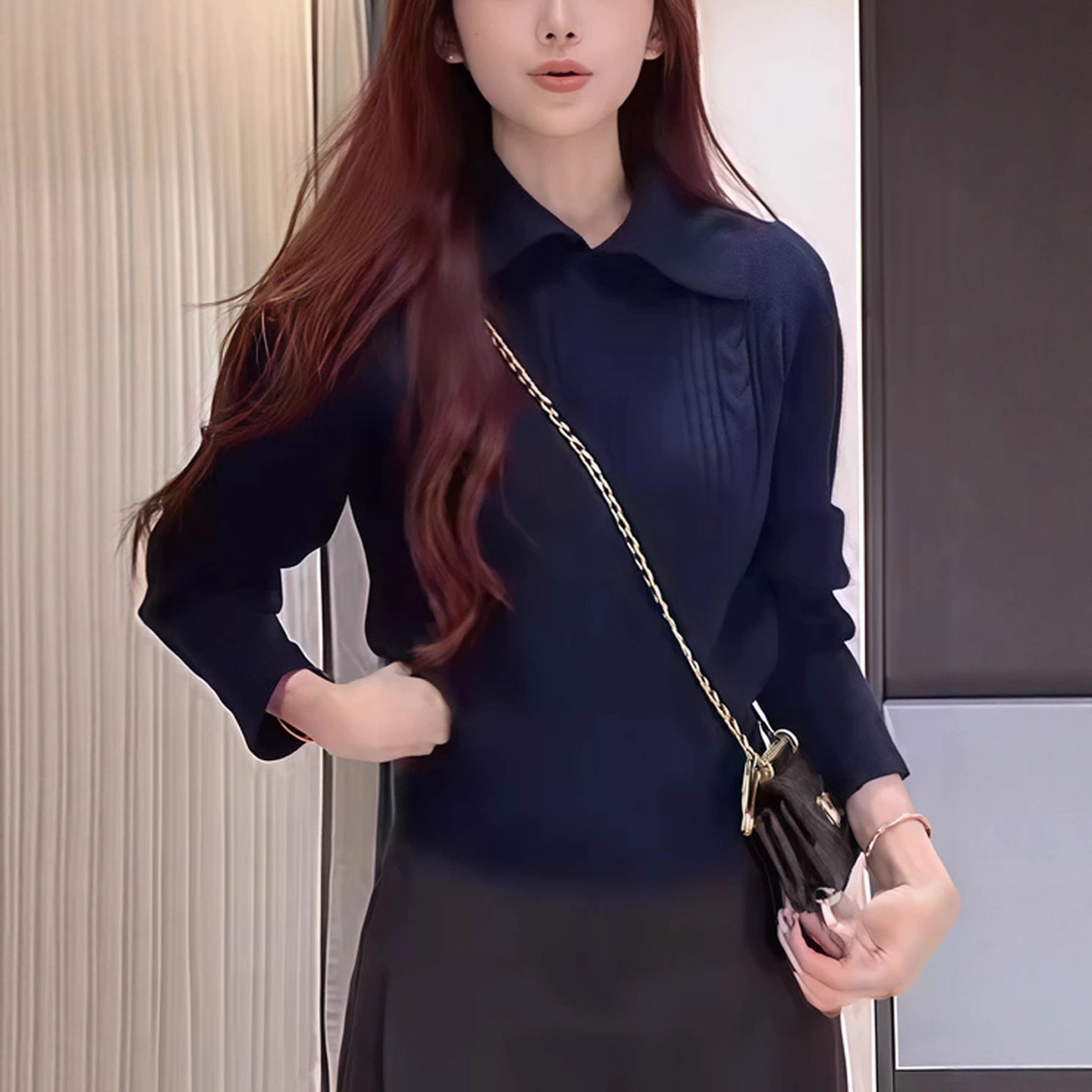 Laid-back Innerwear Mock-neck Slimming Pullover Sweater - Image 4