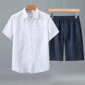 Linen Shirt Men's Short-sleeve Suit