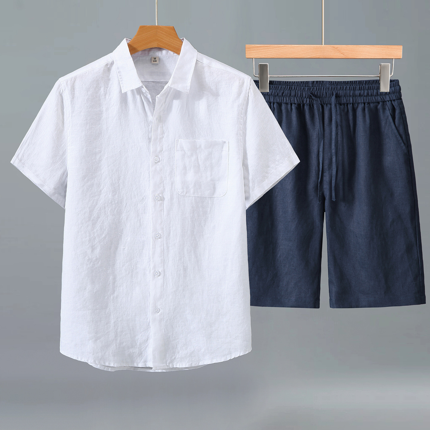 Linen Shirt Men's Short-sleeve Suit