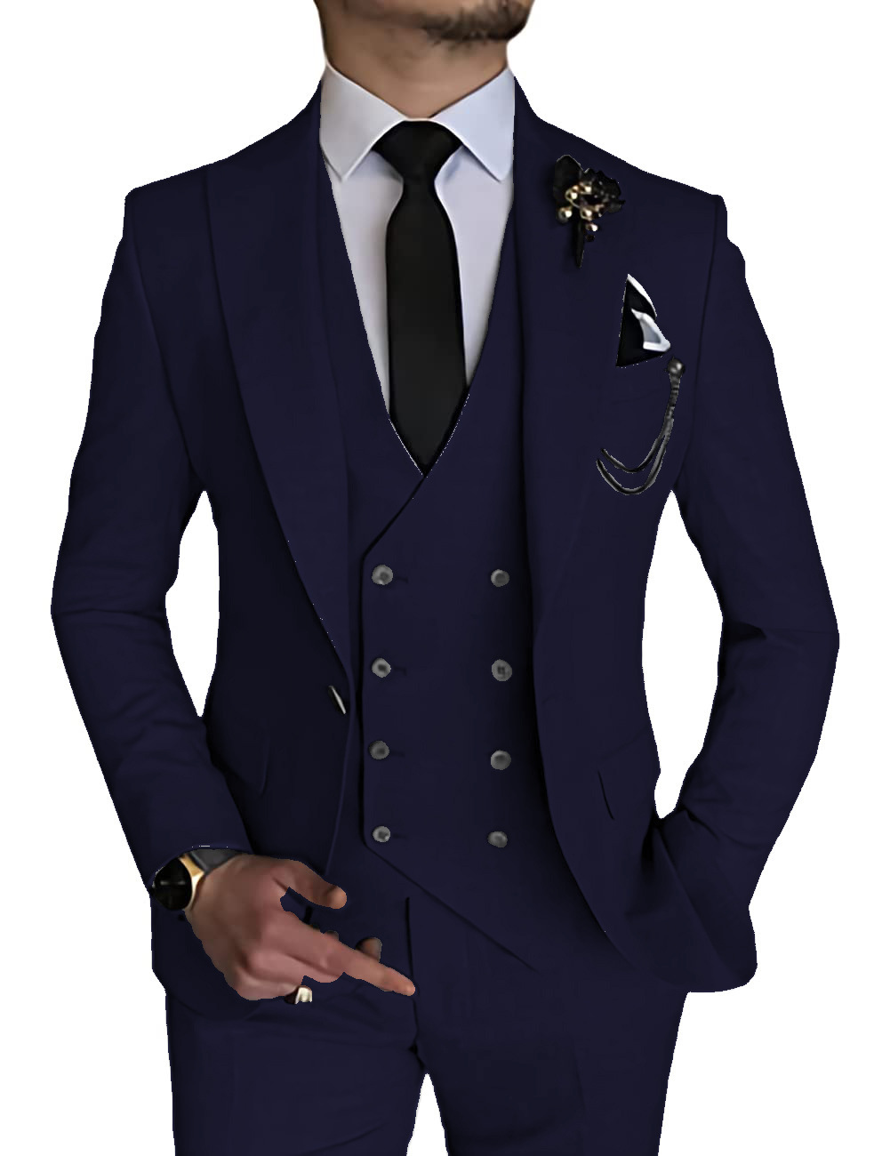 Men's Fashionable Casual Business Three-Piece Suit - Image 9