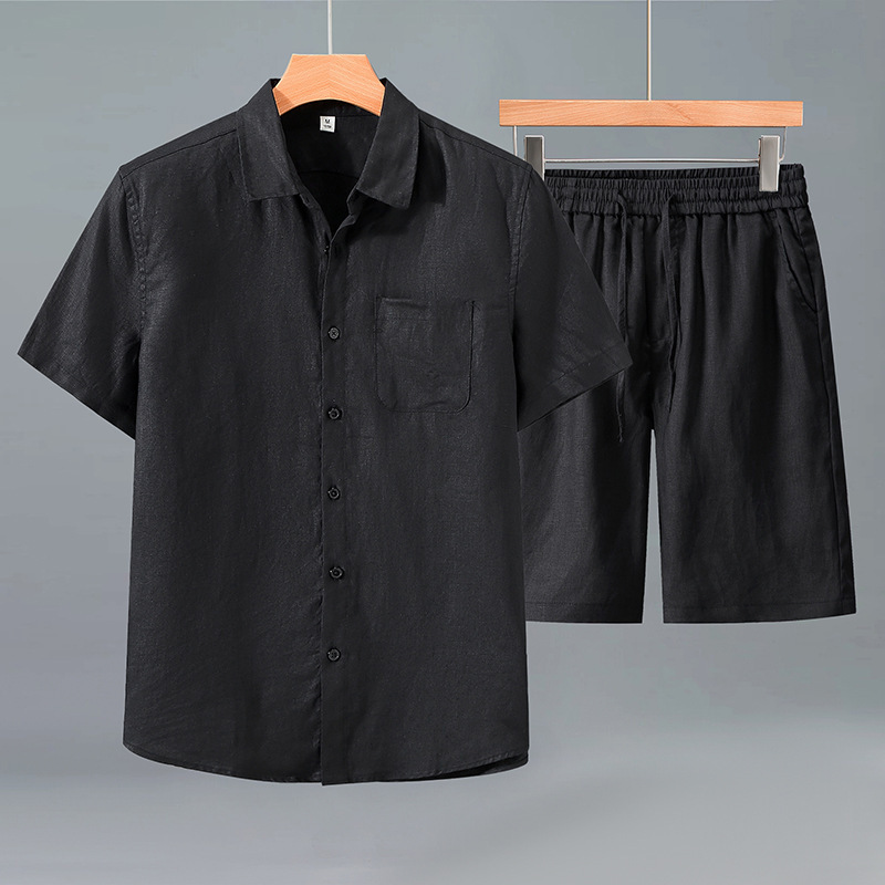 Linen Shirt Men's Short-sleeve Suit - Image 10