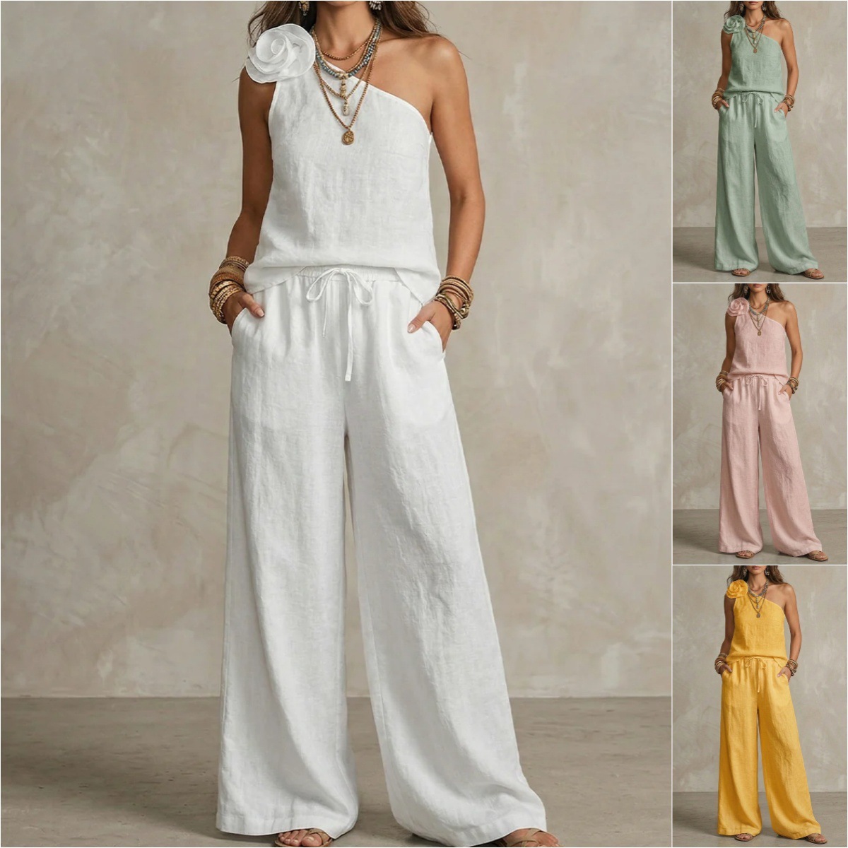 Sexy Urban-Style Loose-Fit Sleeveless Pantsuit