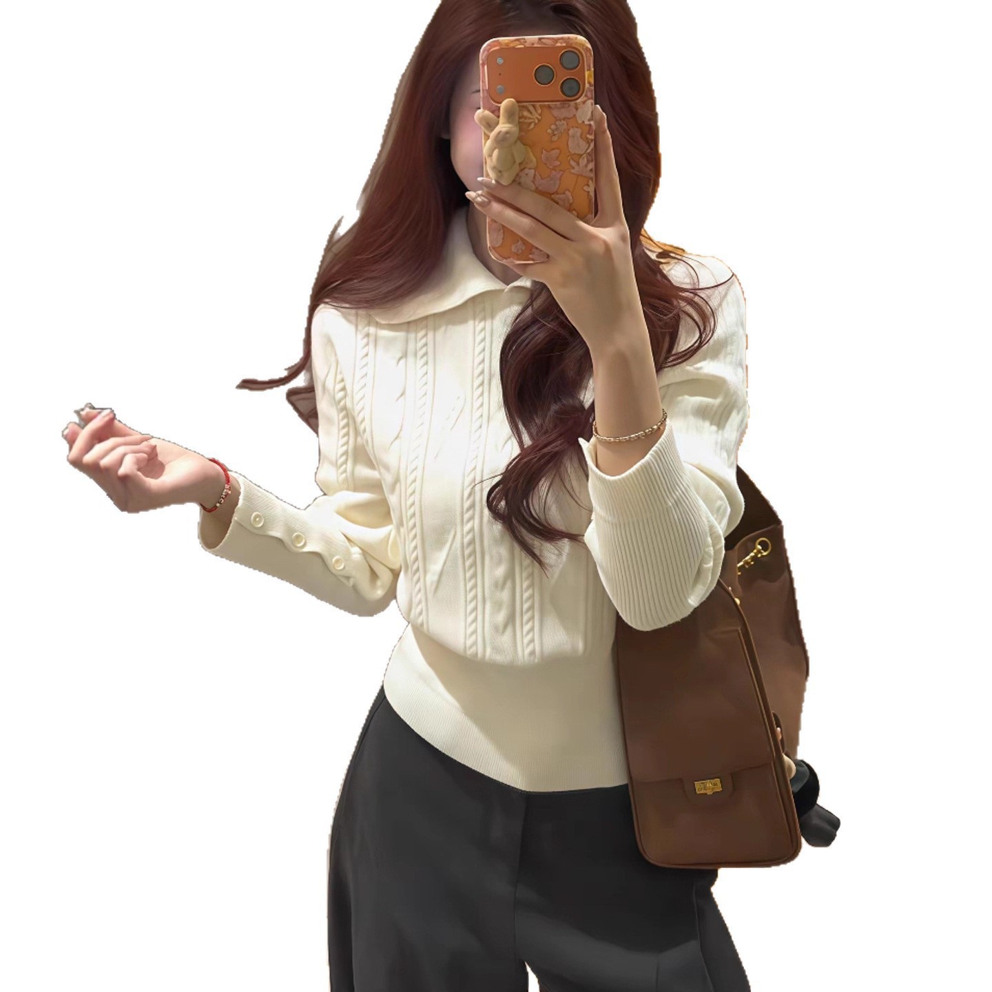 Laid-back Innerwear Mock-neck Slimming Pullover Sweater - Image 6