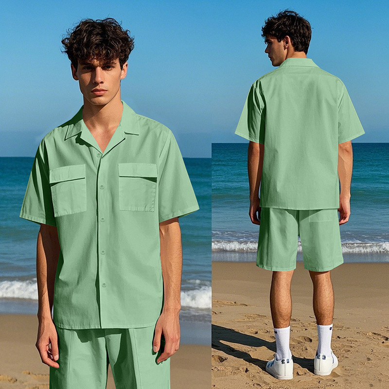 Solid Color Men's Sportswear Suit - Image 5