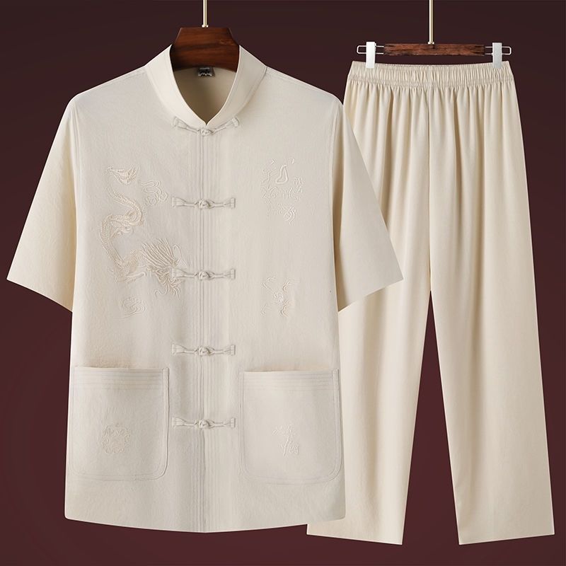 Men's Thin Casual New Chinese-style Short-sleeve Suit - Image 9