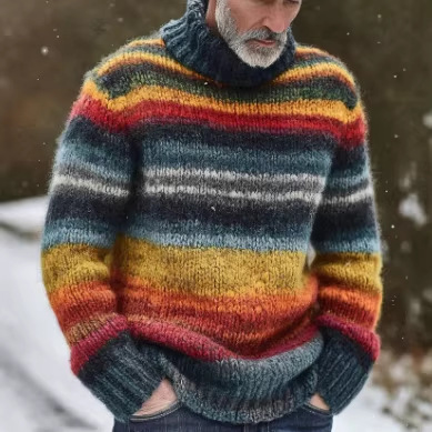 Japanese-Style Contrast-Colored 3D-Printed Turtleneck Top - Image 3