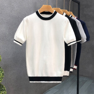 Mens Trendy Short-sleeve Or Half-sleeve Base Sweater