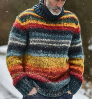 Japanese-Style Contrast-Colored 3D-Printed Turtleneck Top - Image 7