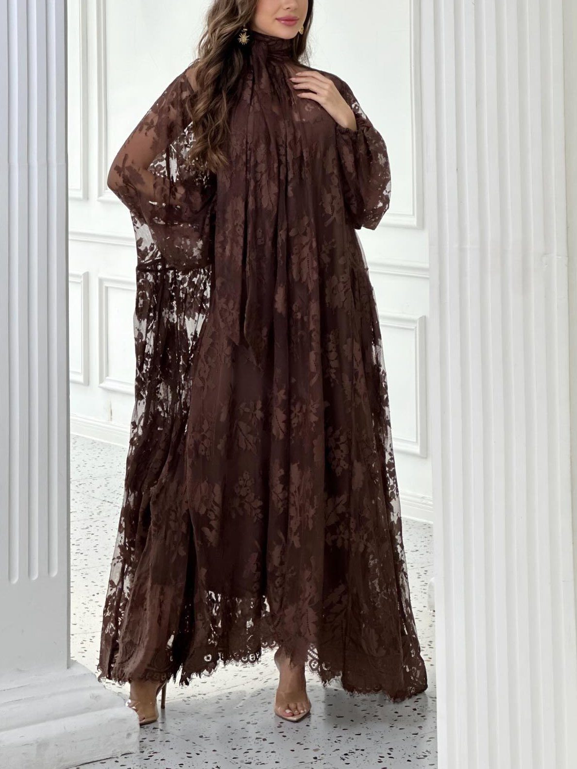 Lace Tie Double Layer Swing Dress - Image 4