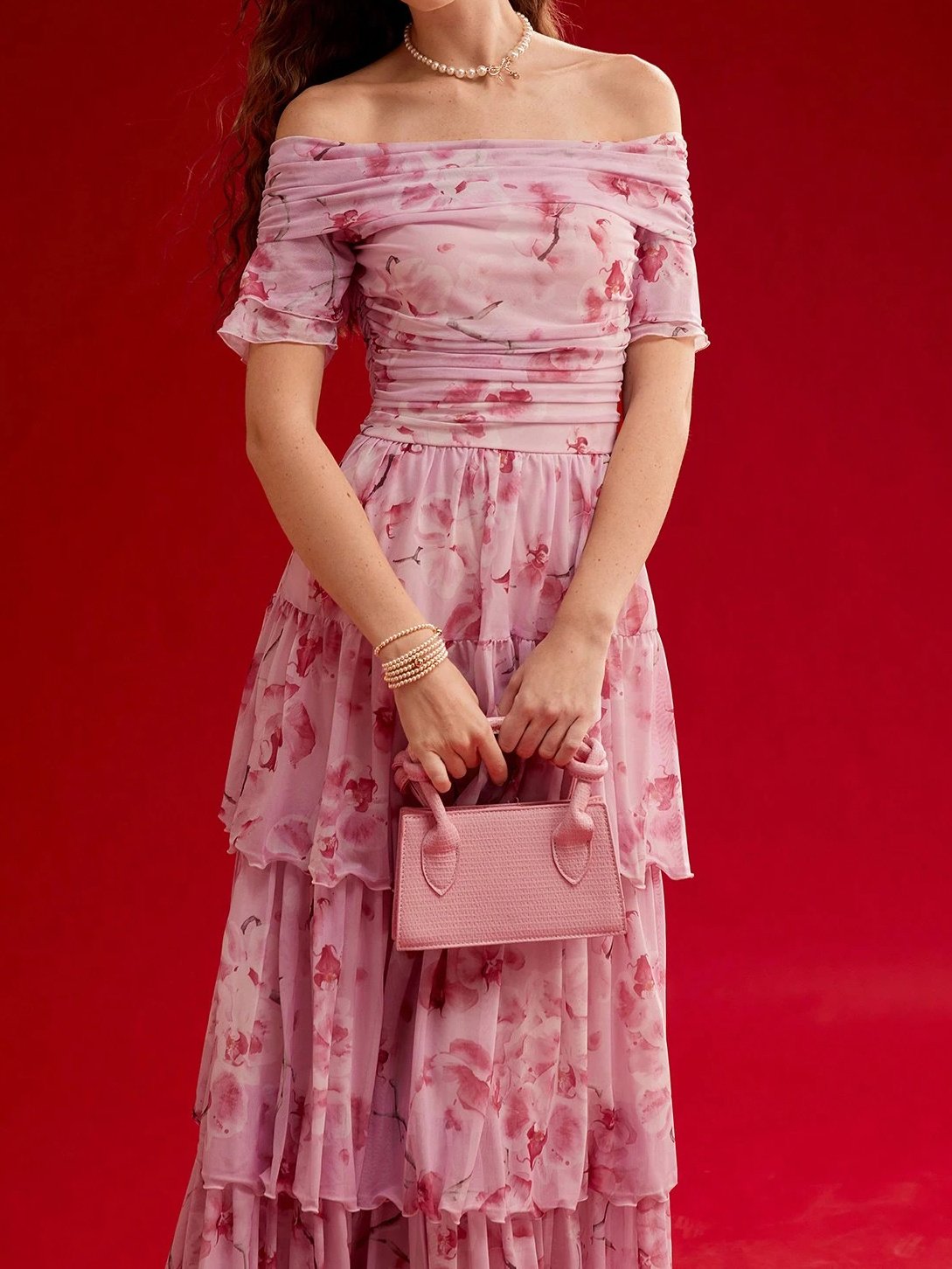 Floral Off-the-Shoulder Tiered Maxi Dress - Image 4
