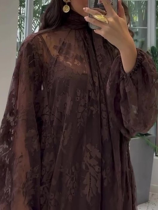Lace Tie Double Layer Swing Dress - Image 2