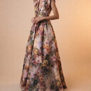 The Empress-Garden Reverie Printed Sleeveless Dress