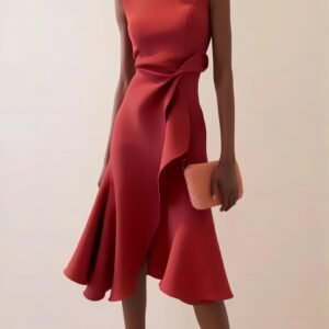 Sleeveless A-line Waist Twist Dress